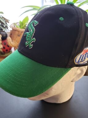Chicago White Sox Miller Lite Black & Green Embroidered Baseball Cap Kick 10 OS